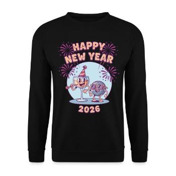 Bonne Année 2026 Célébration des feux d’artifice - Sweat-shirt Unisexe - noir - Devant - Alina (178cm) & Michal (187cm)