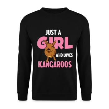 Juste une fille qui adore les kangourous - Sweat-shirt Unisexe - noir - Devant - Alina (178cm) & Michal (187cm)