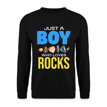Seul un garçon aime les pierres - Sweat-shirt Unisexe - noir - Devant - Alina (178cm) & Michal (187cm)