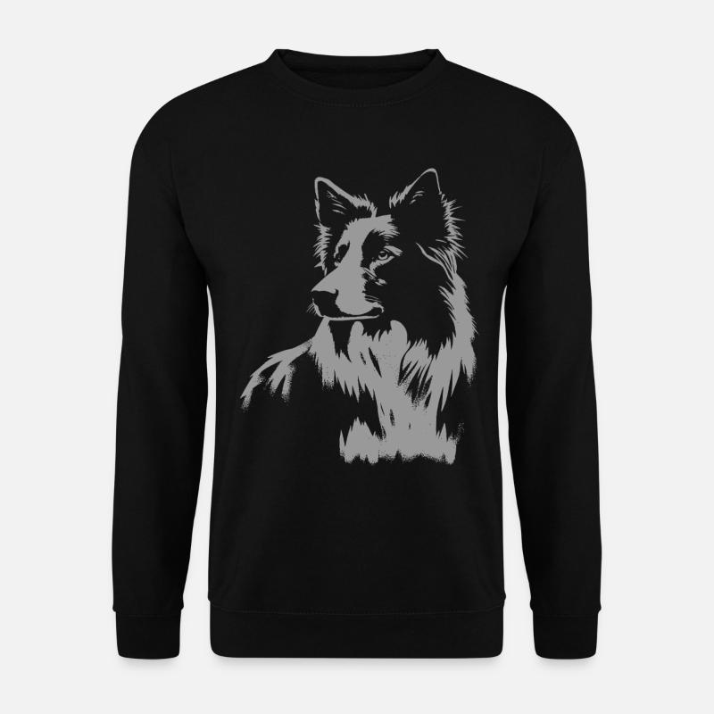 Border Collie Portrait – Kraftvolles Hundemotiv - Unisex Pullover - Schwarz