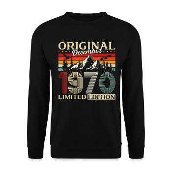 55e anniversaire Original Décembre Né en 1970 - Sweat-shirt Unisexe - noir - Devant - Alina (178cm) & Michal (187cm)