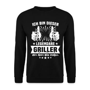 Griller Legend - Unisex Sweatshirt - black - Front - Alina (178cm) & Michal (187cm)