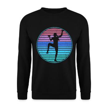 Escaladeur de bloc Femmes rétro Femmes Montagnes - Sweat-shirt Unisexe - noir - Devant - Alina (178cm) & Michal (187cm)