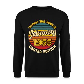 Legend: Geboren Januar 1966, 60. Geburtstag. - Unisex Pullover - Schwarz - Vorne - Alina (178cm) & Michal (187cm)