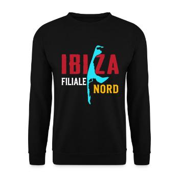 Nordsee Urlaub IBIZA FILIALE NORD Lustiges - Unisex Pullover - Schwarz - Vorne - Alina (178cm) & Michal (187cm)