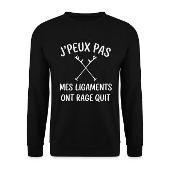 I can't my ligaments rage quit humor - Unisex Sweatshirt - black - Front - Alina (178cm) & Michal (187cm)