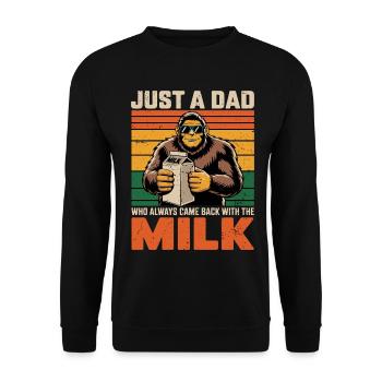 Bigfoot_Papa juste un papa qui a toujours du lait - Sweat-shirt Unisexe - noir - Devant - Alina (178cm) & Michal (187cm)