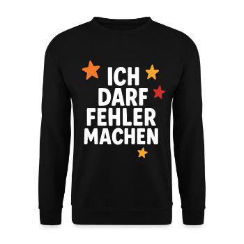I am allowed to make mistakes, courage to learn - Unisex Sweatshirt - black - Front - Alina (178cm) & Michal (187cm)