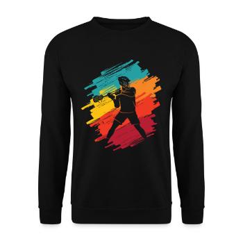 Lacrosse Joueur de Lacrosse Retro Kids Masculin - Sweat-shirt Unisexe - noir - Devant - Alina (178cm) & Michal (187cm)