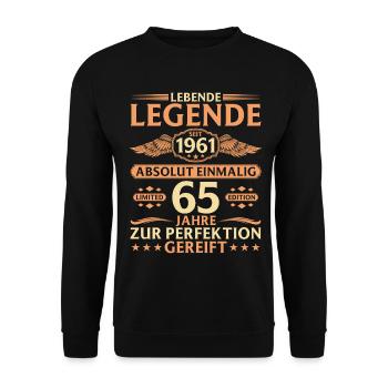 65e anniversaire Absolument unique Né en 1961 - Sweat-shirt Unisexe - noir - Devant - Alina (178cm) & Michal (187cm)