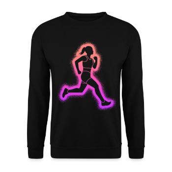 Course à pied Jogging Femmes Enfants Filles Coureuses - Sweat-shirt Unisexe - noir - Devant - Alina (178cm) & Michal (187cm)