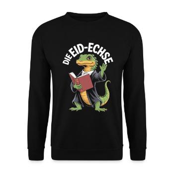 Legal Oath Lizard Funny Reptile Design - Unisex Sweatshirt - black - Front - Alina (178cm) & Michal (187cm)