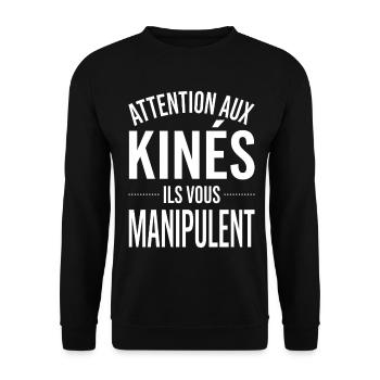 Beware of the physiotherapists, they manipulate you - Unisex Sweatshirt - black - Front - Alina (178cm) & Michal (187cm)
