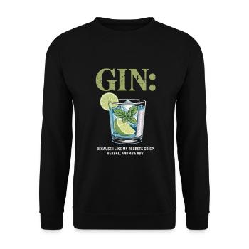 Gin Because I Like My Regrets Crisp Herbal 43% - Unisex Sweatshirt - black - Front - Alina (178cm) & Michal (187cm)