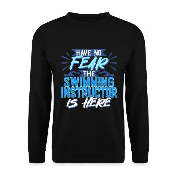 Schwimmlehrer The Swimming Instructor Is Here - Unisex Sweatshirt - black - Front - Alina (178cm) & Michal (187cm)