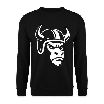 Biker Bull – Racing Spirit & Steel Head - Sweat-shirt Unisexe - noir - Devant - Alina (178cm) & Michal (187cm)