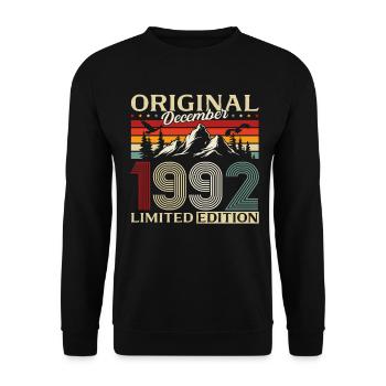 33e anniversaire Original Décembre Né en 1992 - Sweat-shirt Unisexe - noir - Devant - Alina (178cm) & Michal (187cm)