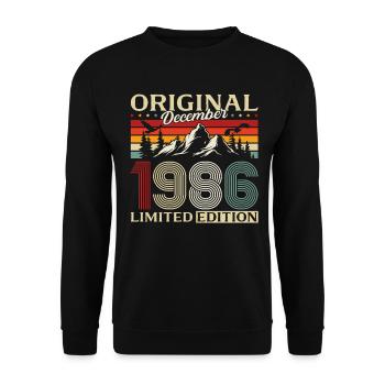 39e anniversaire Original décembre Né en 1986 - Sweat-shirt Unisexe - noir - Devant - Alina (178cm) & Michal (187cm)