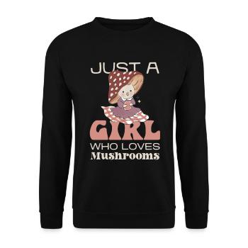La fille adore les champignons - Illustration - Sweat-shirt Unisexe - noir - Devant - Alina (178cm) & Michal (187cm)