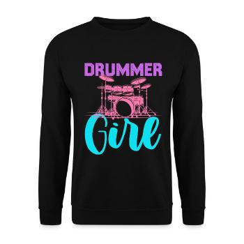 Drummer Girl Neon Pastel - Unisex Sweatshirt - black - Front - Alina (178cm) & Michal (187cm)