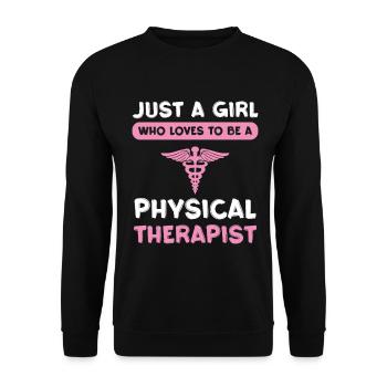 Physiotherapist Pinke Leidenschaft - Unisex Sweatshirt - black - Front - Alina (178cm) & Michal (187cm)