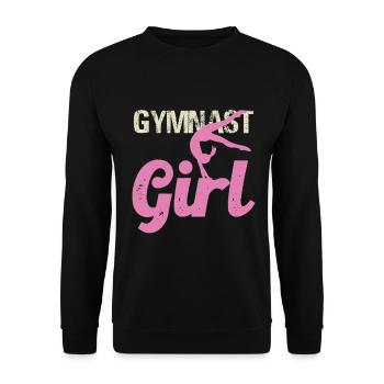 Gymnastin Girl Retro Pink - Unisex Pullover - Schwarz - Vorne - Alina (178cm) & Michal (187cm)