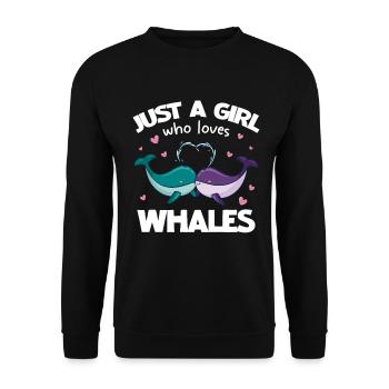 Une seule fille aime les baleines - Sweat-shirt Unisexe - noir - Devant - Alina (178cm) & Michal (187cm)