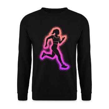 Course à pied Enfants Dames Filles Coureuses - Sweat-shirt Unisexe - noir - Devant - Alina (178cm) & Michal (187cm)