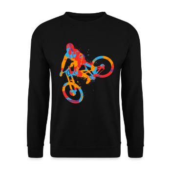 MTB Colorful Mountain Bike Boy Downhill Mountain Bike - Unisex Sweatshirt - black - Front - Alina (178cm) & Michal (187cm)