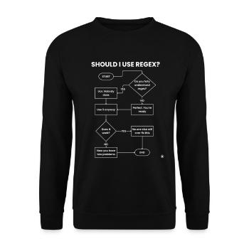 Should I Use Regex Flowchart - Two Problems Gift - Unisex Sweatshirt - black - Front - Alina (178cm) & Michal (187cm)