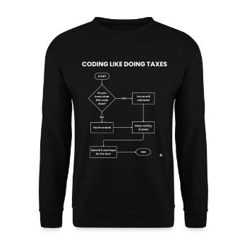Coder comme faire des impôts - Soumettre un don d’espoir - Sweat-shirt Unisexe - noir - Devant - Alina (178cm) & Michal (187cm)