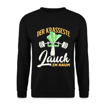 Gewichtheber DER KRASSESTE LAUCH IM GYM Lustig - Unisex Pullover - Schwarz - Vorne - Alina (178cm) & Michal (187cm)