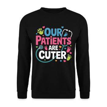 Our patients are sweeter - Unisex Sweatshirt - black - Front - Alina (178cm) & Michal (187cm)