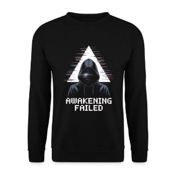 Awakening Failed Glitch in Hacker Style - Unisex Sweatshirt - black - Front - Alina (178cm) & Michal (187cm)