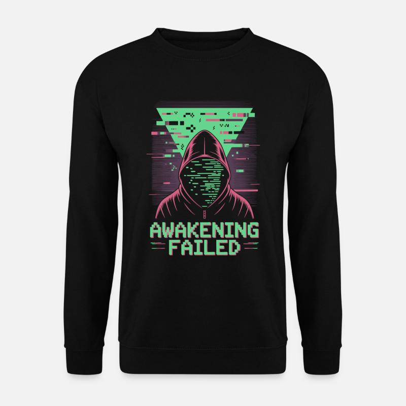 Awakening Failed im Retro-Glitch Look - Unisex Pullover - Schwarz