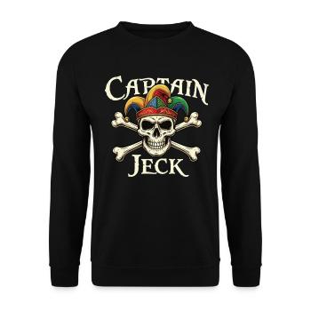 Capitaine Jeck Skull Jester Design - Sweat-shirt Unisexe - noir - Devant - Alina (178cm) & Michal (187cm)