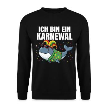 ICH BIN EIN KARNEWAL – Witziges Wortspiel - Sweat-shirt Unisexe - noir - Devant - Alina (178cm) & Michal (187cm)