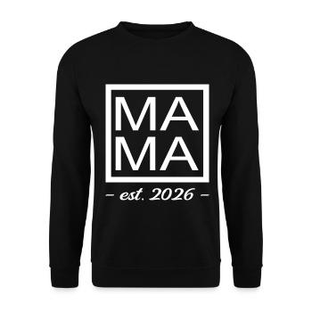 Mama 2026 Schwangerschaft Geschenk - Unisex Pullover - Schwarz - Vorne - Alina (178cm) & Michal (187cm)