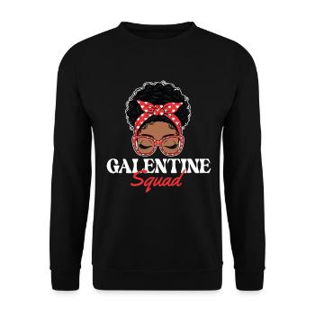 Galentine Squad Gals Assortie Amitié avec l’équipage - Sweat-shirt Unisexe - noir - Devant - Alina (178cm) & Michal (187cm)