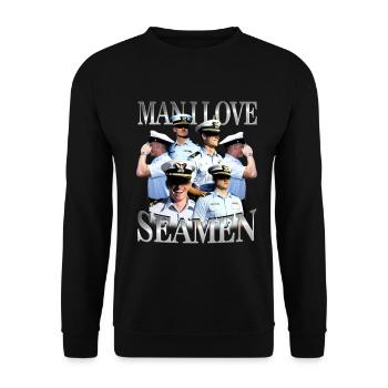 Man I Love Seamen Unwearable Bootleg - Unisex Sweatshirt - black - Front - Alina (178cm) & Michal (187cm)
