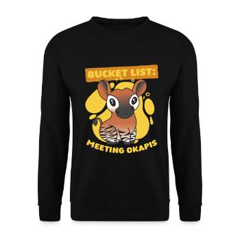 Okapi Tier Bucket List Meeting Okapis - Unisex Sweatshirt - black - Front - Alina (178cm) & Michal (187cm)
