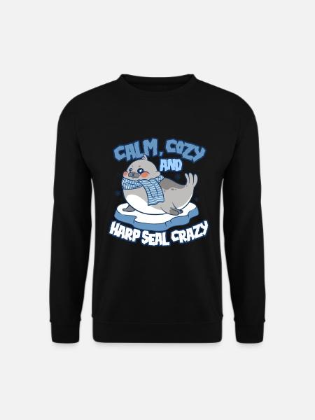 Harp Seal Seals Harp Seal Crazy - Unisex Sweatshirt - black