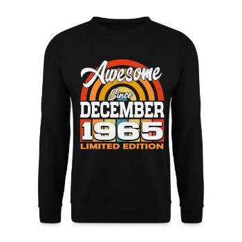 December 1965 Vintage Vintage Retro Birthday - Unisex Sweatshirt - black - Front - Alina (178cm) & Michal (187cm)