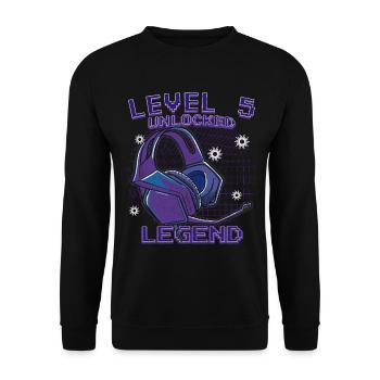 Level 5 Unlocked Legende - Unisex Pullover - Schwarz - Vorne - Alina (178cm) & Michal (187cm)