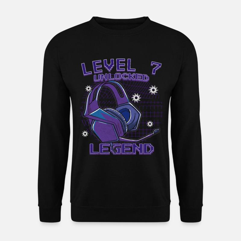 Level Unlocked Kopfhörer Neon - Unisex Pullover - Schwarz