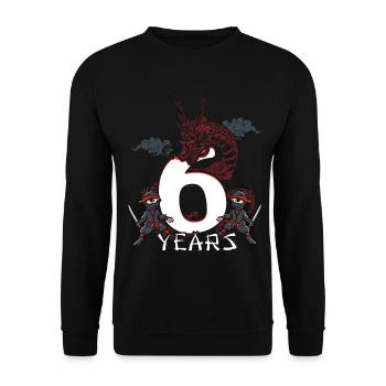 Six Years Dragon Ninja Anniversary - Unisex Sweatshirt - black - Front - Alina (178cm) & Michal (187cm)