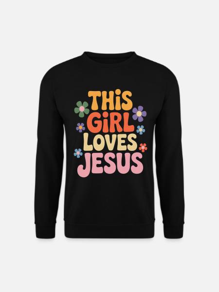 Dieses Mädchen liebt Jesus - Unisex Pullover - Schwarz