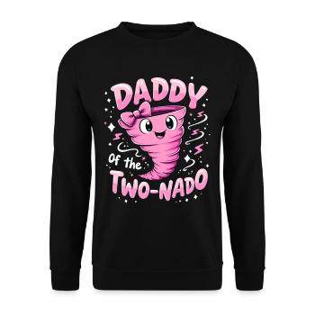 Daddy Two-Nado Pink Swirl - Unisex Sweatshirt - black - Front - Alina (178cm) & Michal (187cm)