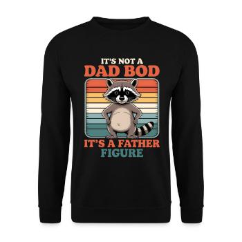 Raccoon Father Figure Retro Tee - Unisex Pullover - Schwarz - Vorne - Alina (178cm) & Michal (187cm)