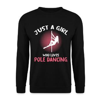 Pole Dancing Girl Typography - Unisex Pullover - Schwarz - Vorne - Alina (178cm) & Michal (187cm)
